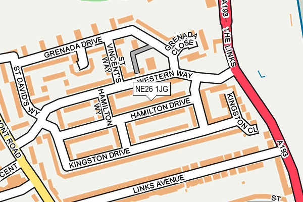 NE26 1JG map - OS OpenMap – Local (Ordnance Survey) NE26 1JG map - OS OpenMap – Local (Ordnance Survey)