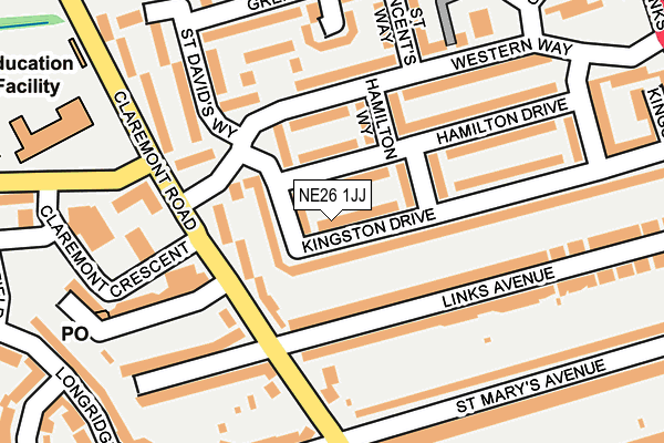 NE26 1JJ map - OS OpenMap – Local (Ordnance Survey) NE26 1JJ map - OS OpenMap – Local (Ordnance Survey)
