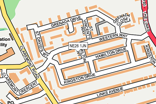NE26 1JN map - OS OpenMap – Local (Ordnance Survey) NE26 1JN map - OS OpenMap – Local (Ordnance Survey)