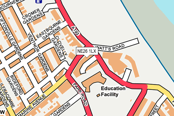 NE26 1LX map - OS OpenMap – Local (Ordnance Survey) NE26 1LX map - OS OpenMap – Local (Ordnance Survey)