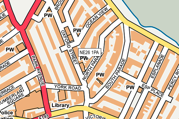 NE26 1PA map - OS OpenMap – Local (Ordnance Survey) NE26 1PA map - OS OpenMap – Local (Ordnance Survey)