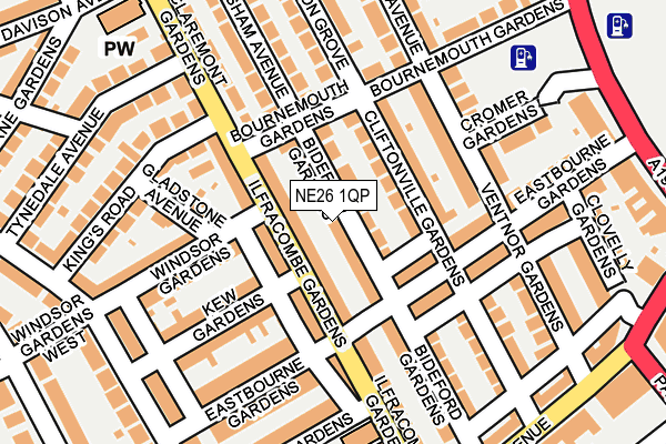 NE26 1QP map - OS OpenMap – Local (Ordnance Survey) NE26 1QP map - OS OpenMap – Local (Ordnance Survey)