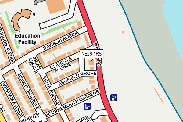 NE26 1RS map - OS OpenMap – Local (Ordnance Survey) NE26 1RS map - OS OpenMap – Local (Ordnance Survey)