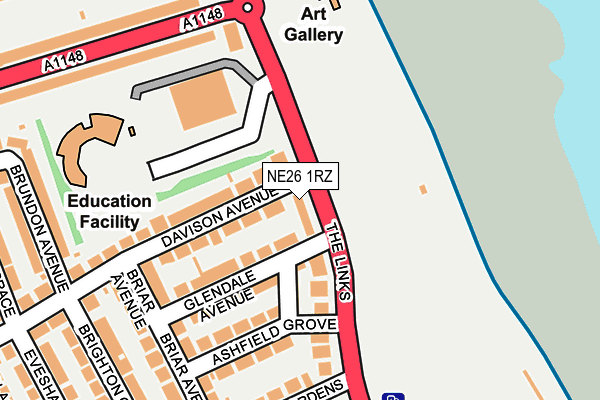 NE26 1RZ map - OS OpenMap – Local (Ordnance Survey) NE26 1RZ map - OS OpenMap – Local (Ordnance Survey)