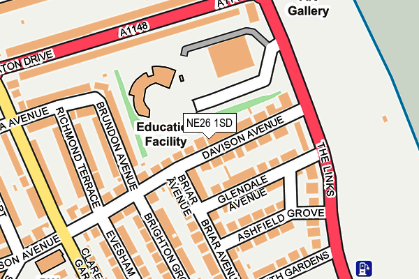 NE26 1SD map - OS OpenMap – Local (Ordnance Survey) NE26 1SD map - OS OpenMap – Local (Ordnance Survey)