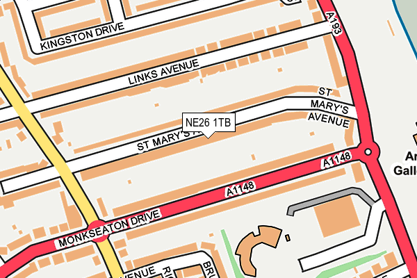 NE26 1TB map - OS OpenMap – Local (Ordnance Survey) NE26 1TB map - OS OpenMap – Local (Ordnance Survey)
