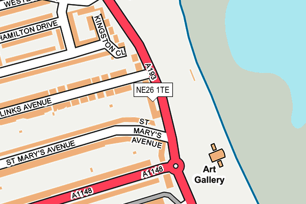 NE26 1TE map - OS OpenMap – Local (Ordnance Survey) NE26 1TE map - OS OpenMap – Local (Ordnance Survey)