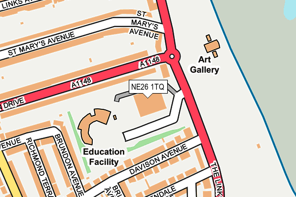 NE26 1TQ map - OS OpenMap – Local (Ordnance Survey)