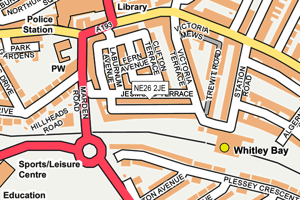 NE26 2JE map - OS OpenMap – Local (Ordnance Survey) NE26 2JE map - OS OpenMap – Local (Ordnance Survey)