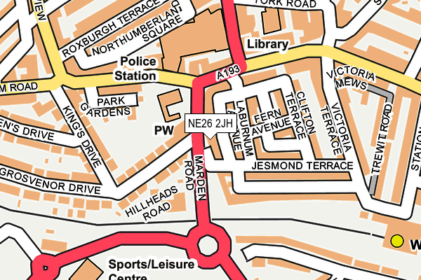 NE26 2JH map - OS OpenMap – Local (Ordnance Survey) NE26 2JH map - OS OpenMap – Local (Ordnance Survey)