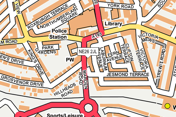 NE26 2JL map - OS OpenMap – Local (Ordnance Survey) NE26 2JL map - OS OpenMap – Local (Ordnance Survey)