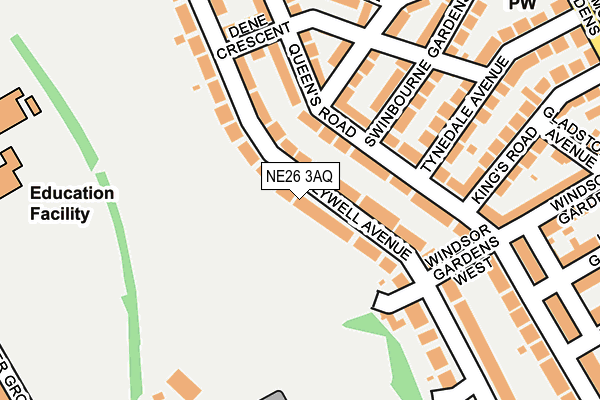 NE26 3AQ map - OS OpenMap – Local (Ordnance Survey) NE26 3AQ map - OS OpenMap – Local (Ordnance Survey)