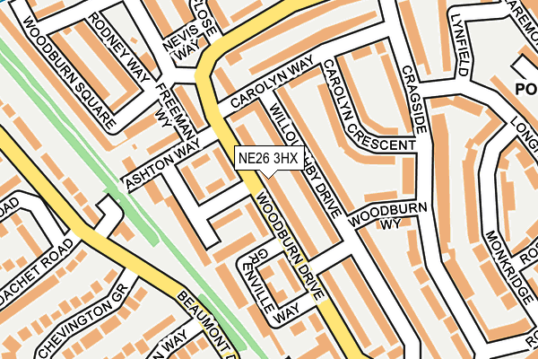 NE26 3HX map - OS OpenMap – Local (Ordnance Survey) NE26 3HX map - OS OpenMap – Local (Ordnance Survey)