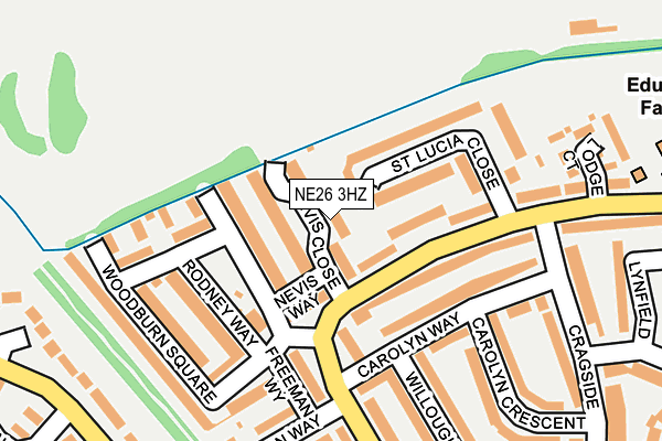 NE26 3HZ map - OS OpenMap – Local (Ordnance Survey) NE26 3HZ map - OS OpenMap – Local (Ordnance Survey)