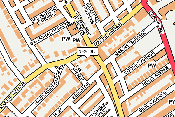 NE26 3LJ map - OS OpenMap – Local (Ordnance Survey)