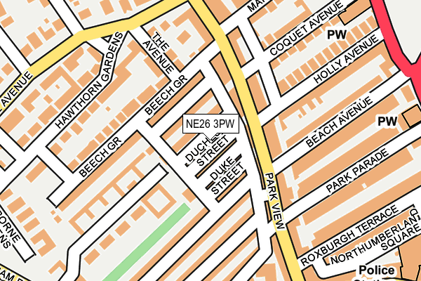 NE26 3PW map - OS OpenMap – Local (Ordnance Survey) NE26 3PW map - OS OpenMap – Local (Ordnance Survey)