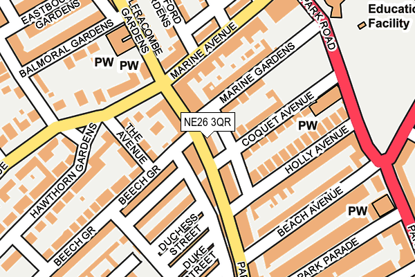 NE26 3QR map - OS OpenMap – Local (Ordnance Survey) NE26 3QR map - OS OpenMap – Local (Ordnance Survey)