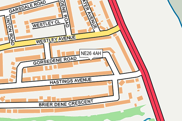 NE26 4AH map - OS OpenMap – Local (Ordnance Survey) NE26 4AH map - OS OpenMap – Local (Ordnance Survey)