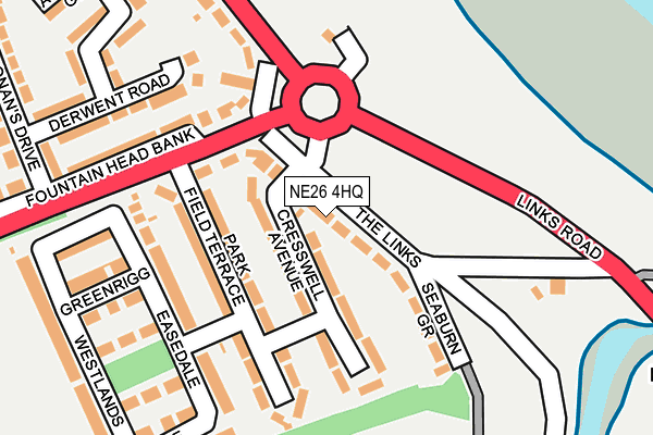 NE26 4HQ map - OS OpenMap – Local (Ordnance Survey) NE26 4HQ map - OS OpenMap – Local (Ordnance Survey)