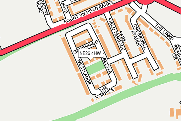 NE26 4HW map - OS OpenMap – Local (Ordnance Survey) NE26 4HW map - OS OpenMap – Local (Ordnance Survey)