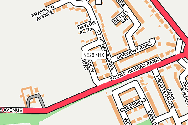 NE26 4HX map - OS OpenMap – Local (Ordnance Survey) NE26 4HX map - OS OpenMap – Local (Ordnance Survey)
