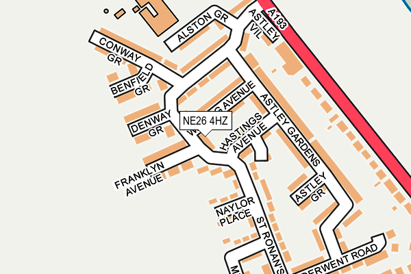 NE26 4HZ map - OS OpenMap – Local (Ordnance Survey) NE26 4HZ map - OS OpenMap – Local (Ordnance Survey)