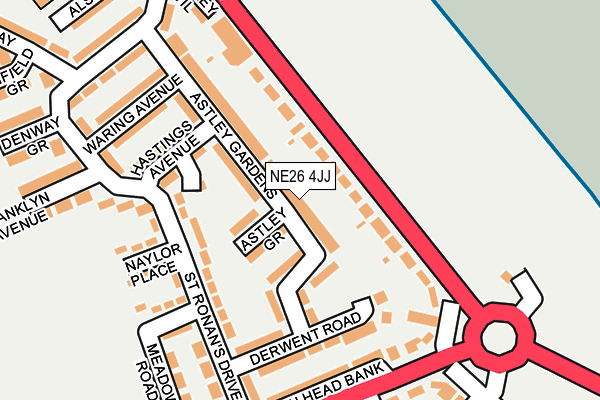 NE26 4JJ map - OS OpenMap – Local (Ordnance Survey) NE26 4JJ map - OS OpenMap – Local (Ordnance Survey)