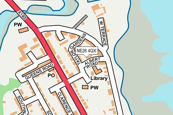 NE26 4QX map - OS OpenMap – Local (Ordnance Survey) NE26 4QX map - OS OpenMap – Local (Ordnance Survey)