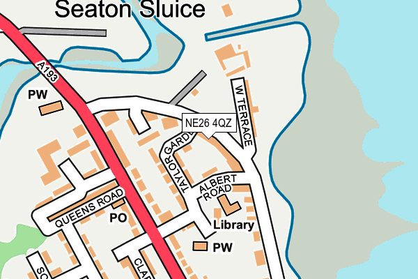 NE26 4QZ map - OS OpenMap – Local (Ordnance Survey) NE26 4QZ map - OS OpenMap – Local (Ordnance Survey)