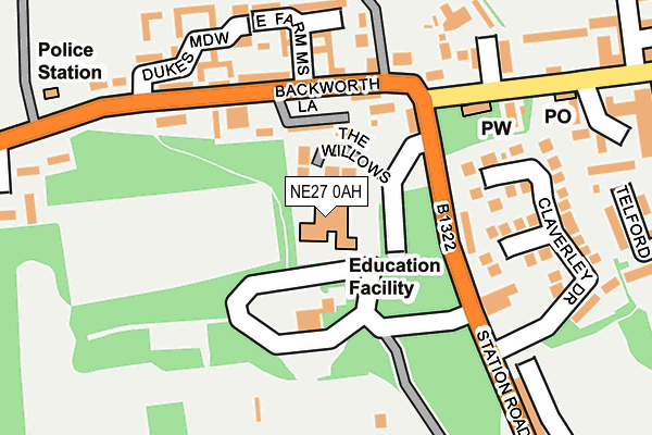 NE27 0AH map - OS OpenMap – Local (Ordnance Survey) NE27 0AH map - OS OpenMap – Local (Ordnance Survey)