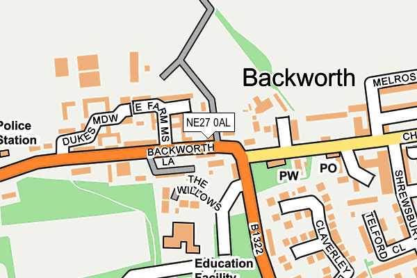 NE27 0AL map - OS OpenMap – Local (Ordnance Survey) NE27 0AL map - OS OpenMap – Local (Ordnance Survey)