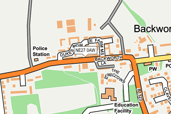 NE27 0AW map - OS OpenMap – Local (Ordnance Survey) NE27 0AW map - OS OpenMap – Local (Ordnance Survey)