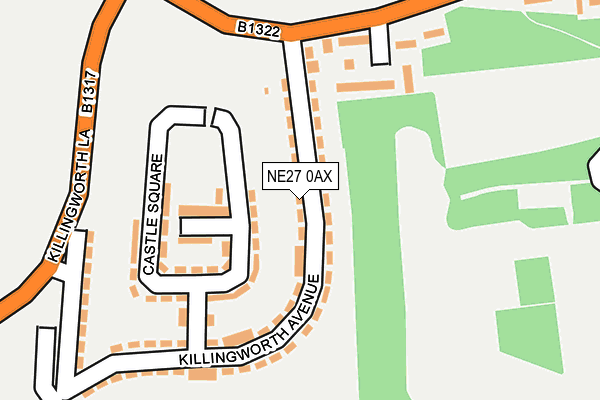 NE27 0AX map - OS OpenMap – Local (Ordnance Survey) NE27 0AX map - OS OpenMap – Local (Ordnance Survey)