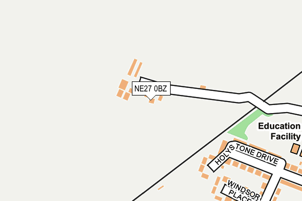 NE27 0BZ map - OS OpenMap – Local (Ordnance Survey) NE27 0BZ map - OS OpenMap – Local (Ordnance Survey)
