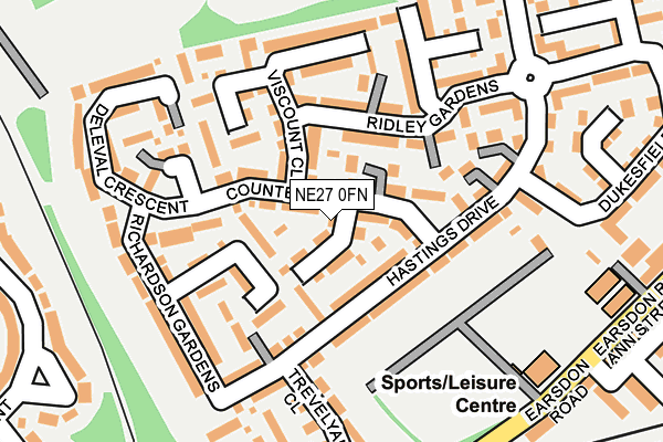 NE27 0FN map - OS OpenMap – Local (Ordnance Survey) NE27 0FN map - OS OpenMap – Local (Ordnance Survey)