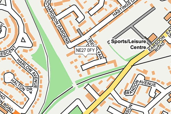 NE27 0FY map - OS OpenMap – Local (Ordnance Survey) NE27 0FY map - OS OpenMap – Local (Ordnance Survey)