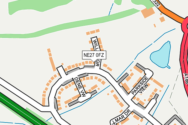 NE27 0FZ map - OS OpenMap – Local (Ordnance Survey) NE27 0FZ map - OS OpenMap – Local (Ordnance Survey)