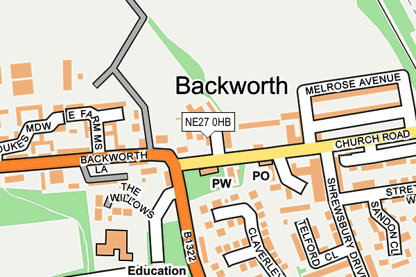 NE27 0HB map - OS OpenMap – Local (Ordnance Survey) NE27 0HB map - OS OpenMap – Local (Ordnance Survey)