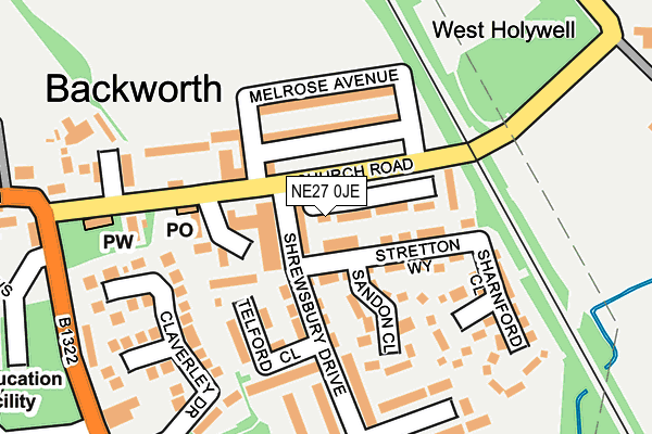 NE27 0JE map - OS OpenMap – Local (Ordnance Survey)