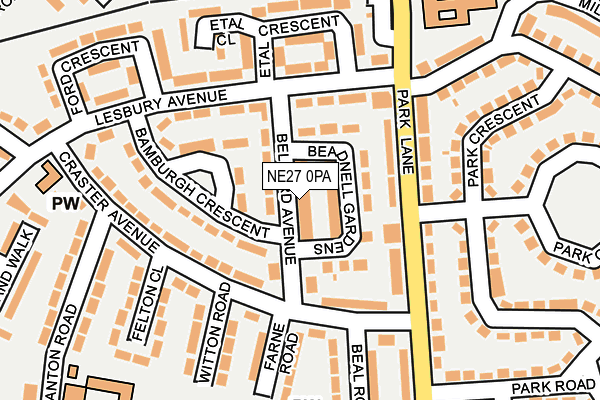 NE27 0PA map - OS OpenMap – Local (Ordnance Survey) NE27 0PA map - OS OpenMap – Local (Ordnance Survey)