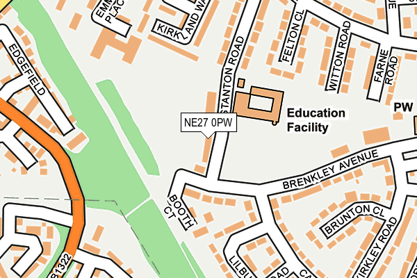 NE27 0PW map - OS OpenMap – Local (Ordnance Survey) NE27 0PW map - OS OpenMap – Local (Ordnance Survey)