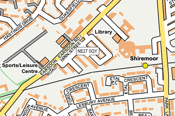 NE27 0QY map - OS OpenMap – Local (Ordnance Survey)