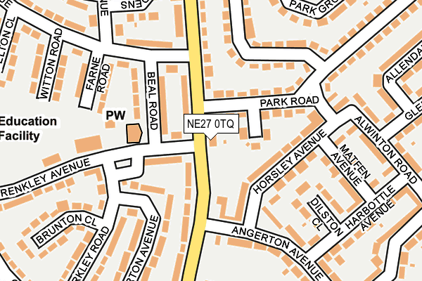 NE27 0TQ map - OS OpenMap – Local (Ordnance Survey) NE27 0TQ map - OS OpenMap – Local (Ordnance Survey)