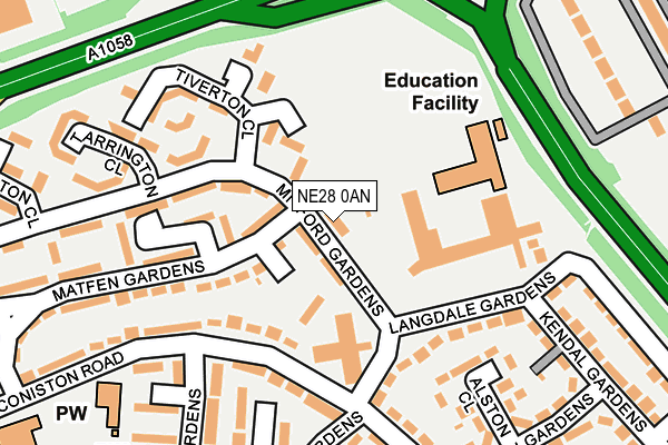 NE28 0AN map - OS OpenMap – Local (Ordnance Survey) NE28 0AN map - OS OpenMap – Local (Ordnance Survey)