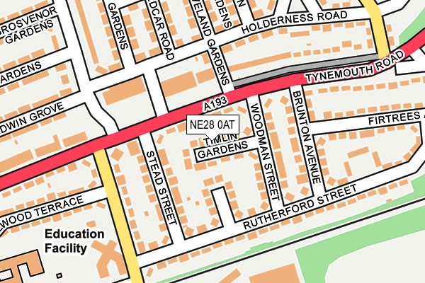 NE28 0AT map - OS OpenMap – Local (Ordnance Survey) NE28 0AT map - OS OpenMap – Local (Ordnance Survey)