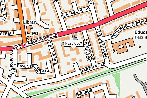NE28 0BW map - OS OpenMap – Local (Ordnance Survey) NE28 0BW map - OS OpenMap – Local (Ordnance Survey)