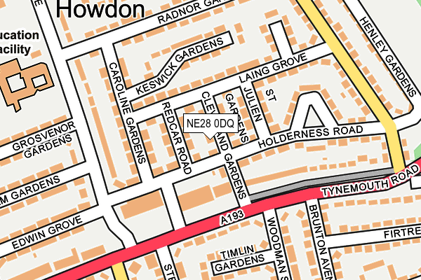 NE28 0DQ map - OS OpenMap – Local (Ordnance Survey) NE28 0DQ map - OS OpenMap – Local (Ordnance Survey)