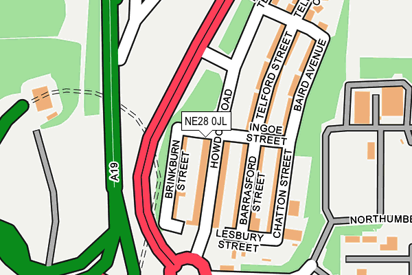 NE28 0JL map - OS OpenMap – Local (Ordnance Survey) NE28 0JL map - OS OpenMap – Local (Ordnance Survey)