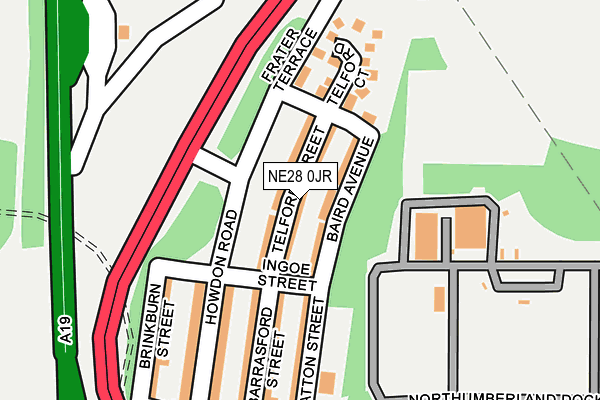 NE28 0JR map - OS OpenMap – Local (Ordnance Survey) NE28 0JR map - OS OpenMap – Local (Ordnance Survey)