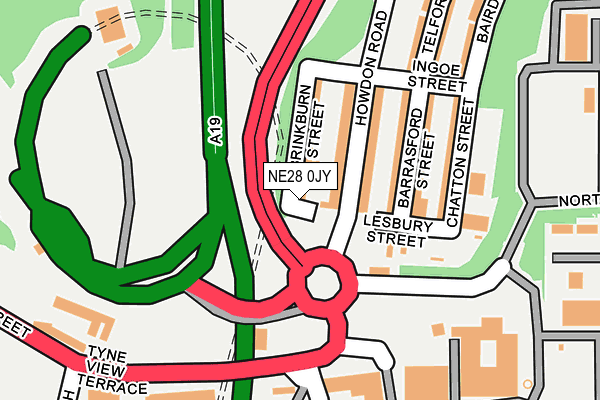 NE28 0JY map - OS OpenMap – Local (Ordnance Survey) NE28 0JY map - OS OpenMap – Local (Ordnance Survey)